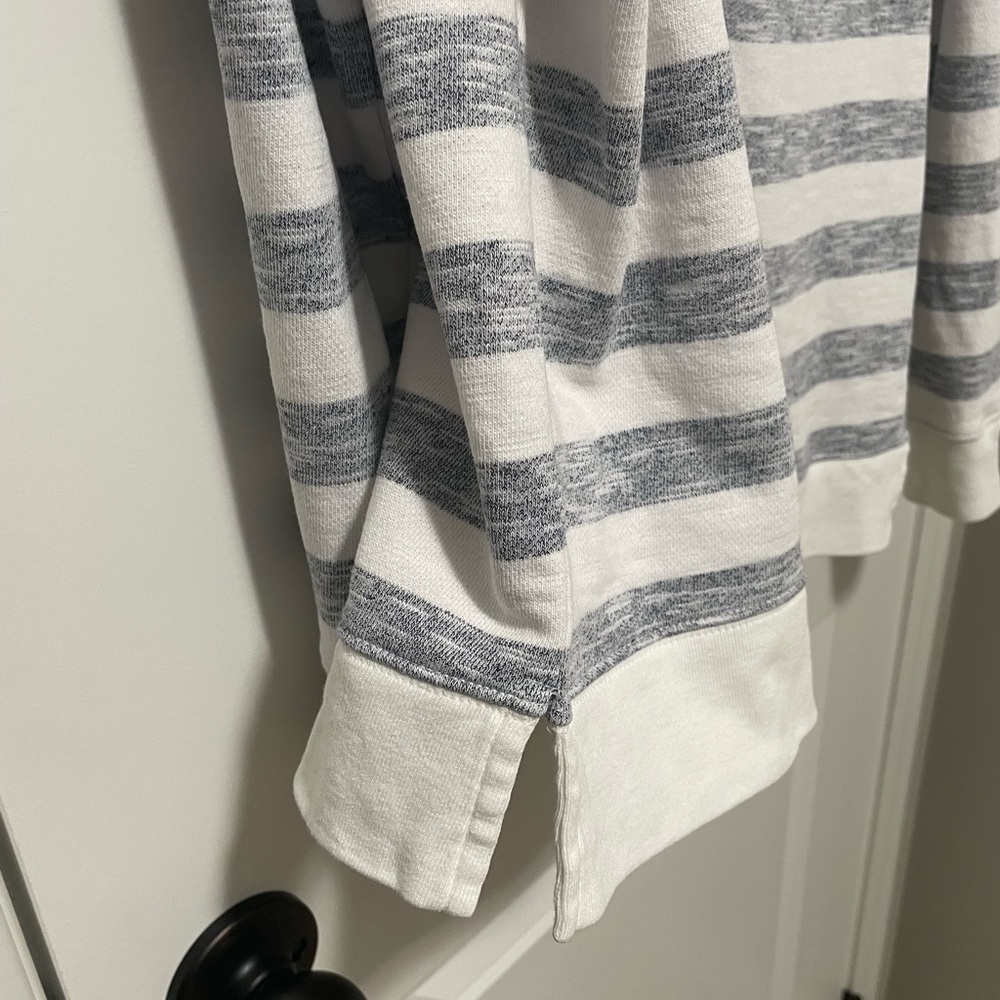 Talbots Women’s Medium Striped Gray Sweatshirt Top - image 5